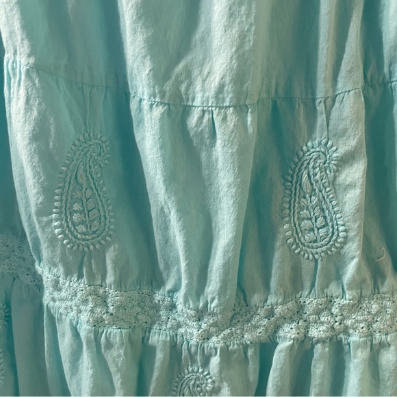 Chic Aqua Maxi Skirt - Picture 3 of 5